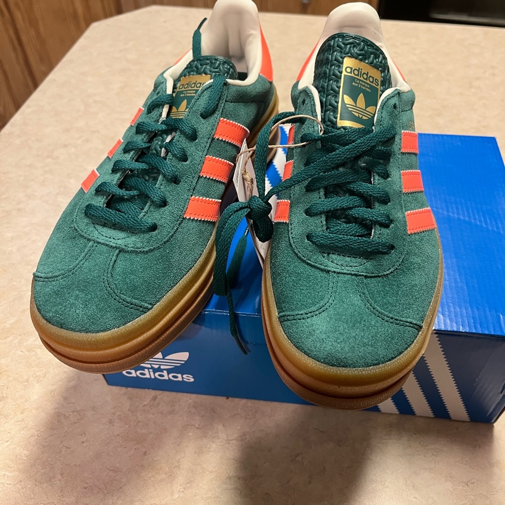 Adidas Teal and Coral Sneakers